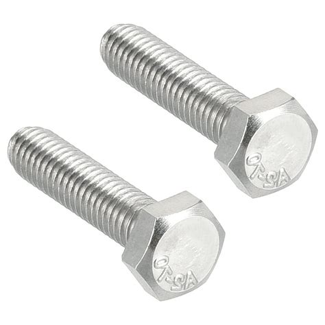 M6 Thread 25mm 304 Stainless Steel Hex Head Left Hand Screw Bolts 2pcs