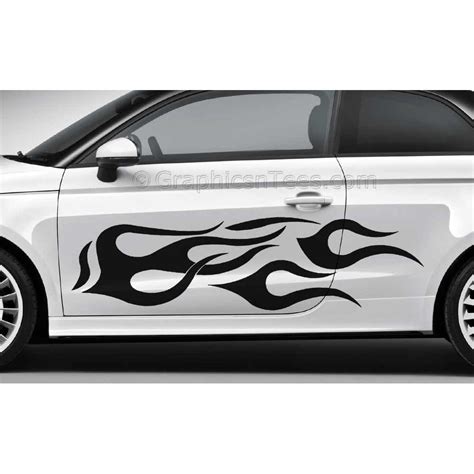 Flames Custom Car Stickers Vinyl Graphic Decals X 2 Large