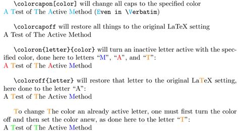 Capitalization Change The Color Of Capital Letters Tex Latex