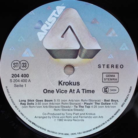 Krokus ‎- One Vice At A Time (Pabianice)