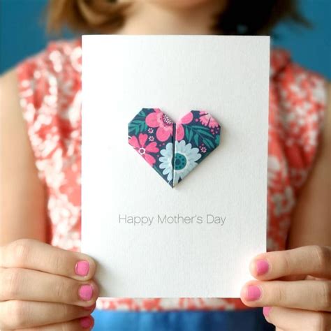 Personalised Mothers Day Origami Flower Heart Card By Hello Ruth