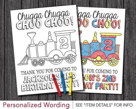 Simply print and set out the fun! Train Birthday Coloring Page | Printable DIY Digital File ...
