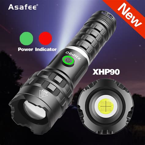 Asafee 1012b 2300lm Xhp90 Short Flashlight Powerful Usb Type C Led