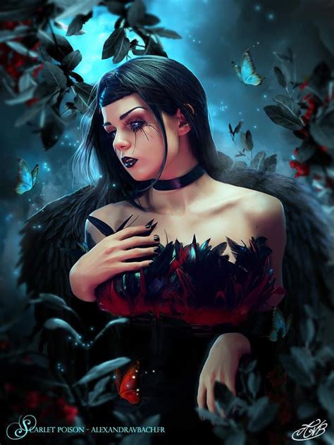 Darkbeautysft “scarlet Poison By Alexandravbach ” Fantasy Women Art
