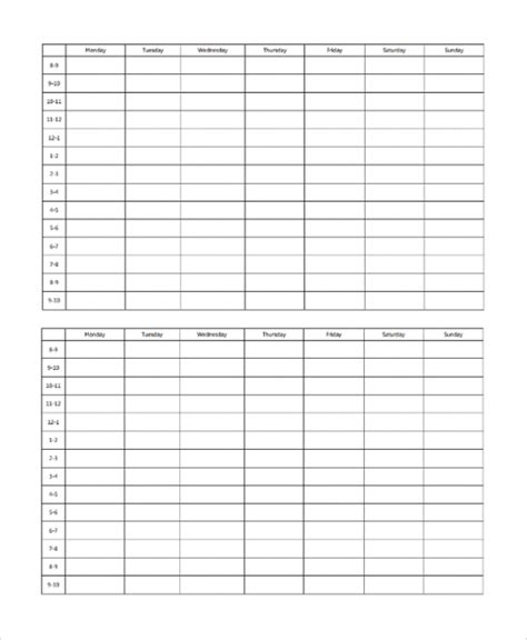 Free 9 Sample Monthly Timetable Templates In Pdf Ms Word Inside