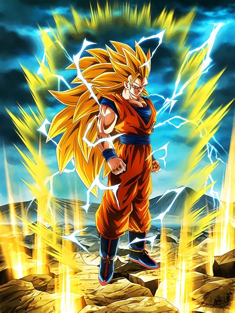 Dragon ball z super saiyan 3. Hydros on Twitter: "NEW TRANSFORMATION GOKU! TUR SUPER SAIYAN 3 ART! #DokkanBattle [Boiling ...