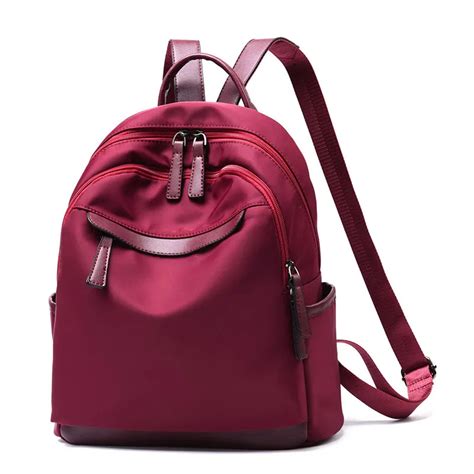 New Small Waterproof Nylon Women Backpack Fashion Zipper Shoulder Back Bag Travel Preppy Style