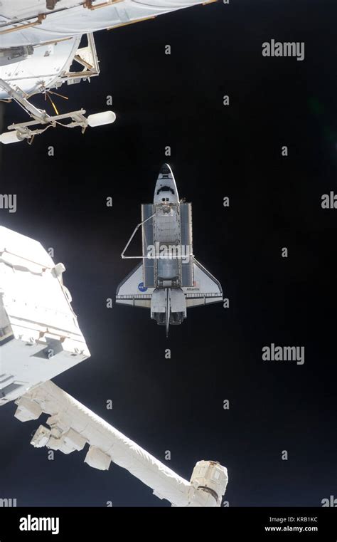 Sts 135 Space Shuttle Atlantis After Undocking 2 Stock Photo Alamy