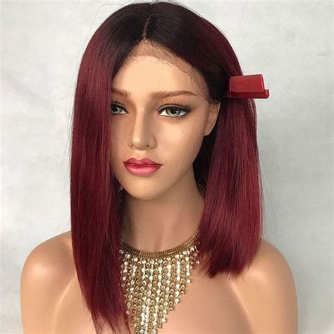 T1b99j Lace Frontal Wig 100 Virgin Human Hair Lace Front Wigs Red