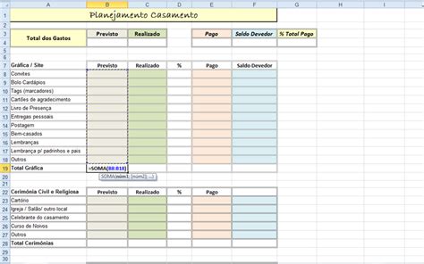 Planilha No Excel Ajuda A Planejar E Calcular Suas Despesas Com O Casamento Fotos Tecnologia