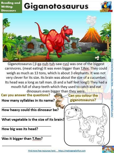 dinosaur reading comprehension cards making english fun reading comprehension reading