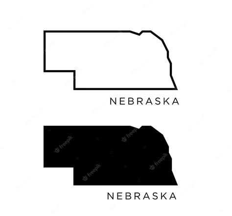 Estados Da Cidade De Nebraska Dos Eua Mapear O Estilo De Contorno Do