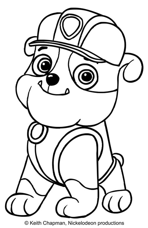 Rubble Paw Patrol Coloring Page At Getdrawings Free Download