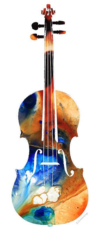 Violin Art By Sharon Cummings Art Print By Sharon Cummings Violin