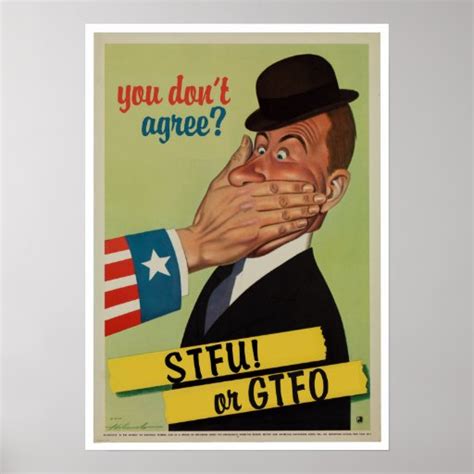 Vintage Stfu Or Gtfo Poster Zazzle