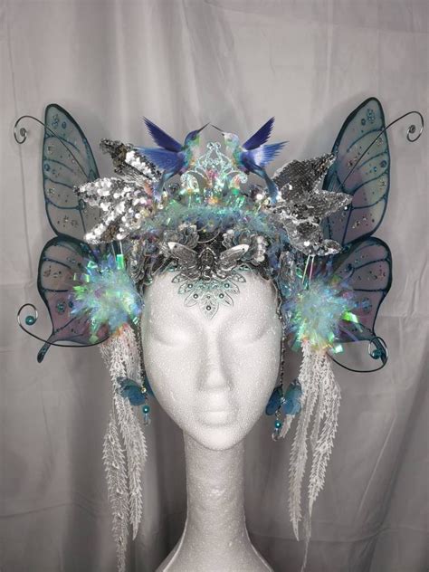 The Blue Butterfly Fairy Headpiece Butterfly Headpiece Fairy Etsy