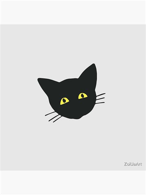 Cute Black Cat Face Poster For Sale By Zoiuaart Redbubble