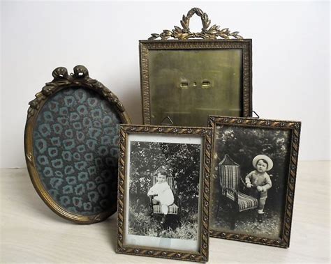 4 Antique Picture Frames Art Nouveau Copper Glass Catawiki