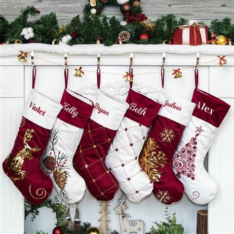 Christmas Stockings Personalized Velvet Holiday Stocking With Sequin