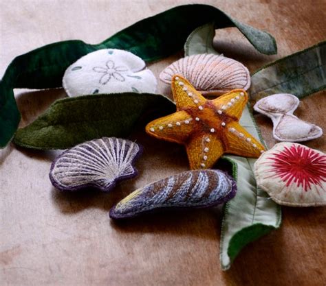Items Similar To Summer Ocean Toys Felt Seashell Nature Montessori