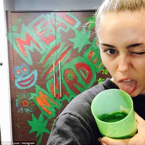 Miley Cyrus Shares Her Cure For A Wild Weekend As She Goes Topless Daily Mail Online