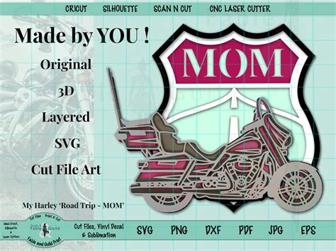 Harley Motorbike Svg 3d Layered Cutting Files For Cricut Etsy
