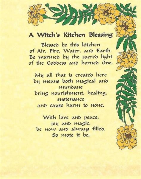 A Witchs Kitchen Blessing Witches Of The Craft