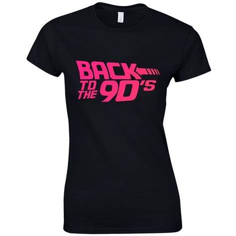 Back To The 90 S Ladies Fitted T Shirt Fancy Dress Neon Print Love 90s Party Top