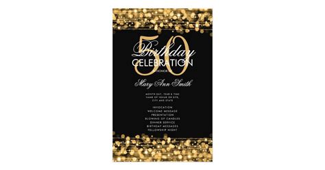 Elegant 50th Birthday Party Program Gold W Menu Flyer Zazzle