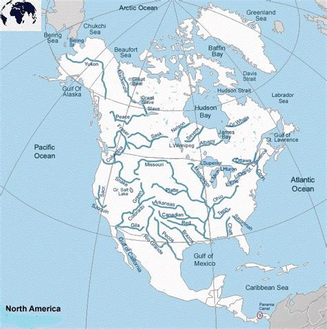 North America Rivers Map Map Of North America With Rivers