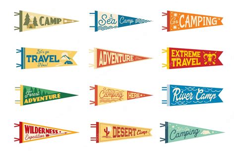 Banderines Banderines Banderines Camp Y Turismo Colgantes Vector Premium