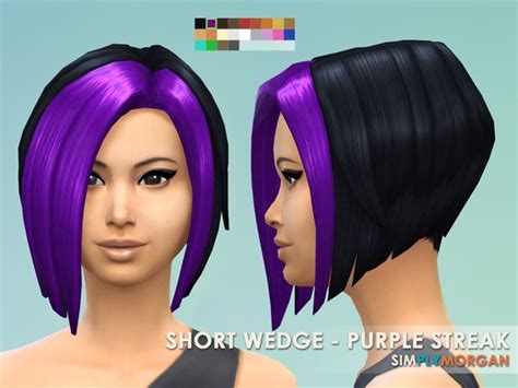 The Sims Resource 3 Purple Hair Non Default Recolors By Simply Morgan