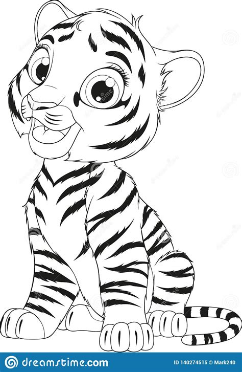 They are famous for their large sizes, loud growls, and physical prowess. Funny cute tiger cub stock vector. Illustration of nature ...