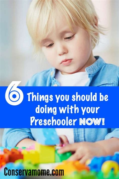 6 Things You Should Be Doing With Your Preschooler Now Conservamom