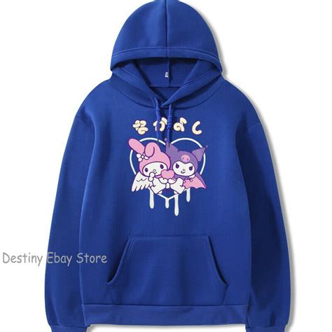 Kawaii My Melody Kuromi Loose Hoodie Sanrio Harajuku Japanese Oversized Sweater Ebay