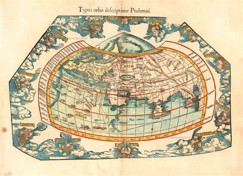 Antique Map Of The Ptolemaic World By C Ptolemy L Fries Sanderus