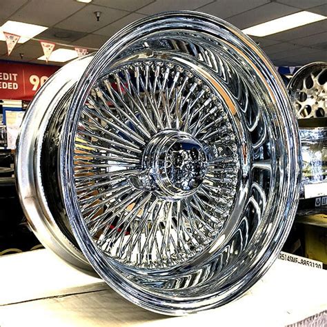 15x7 Wire Wheels Reverse 100 Spoke Straight Lace Chrome Rims Wire Wheel Connect