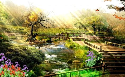 Animated Beautiful Nature Wallpaper Japanese Garden Background