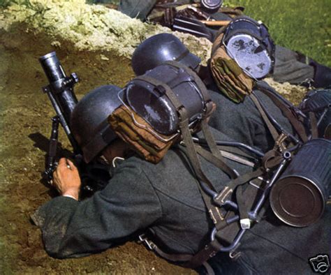 World War Two Color Photo German Wwii Mortar Team Ww2 Wehrmacht Germany