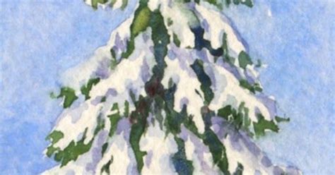 How To Paint A Snow Covered Evergreen Tree Technique 2 Everyday