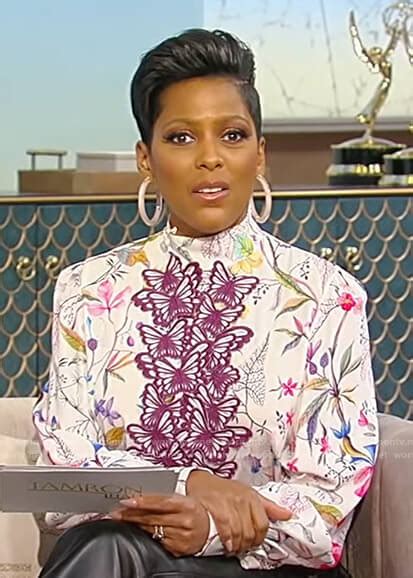 Wornontv Tamrons Floral Blouse With Butterfly Applique On Tamron Hall Show Tamron Hall