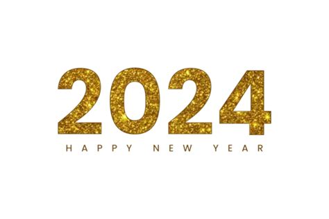 2024 Golden Lettering With Glitter 2024 Banner 2024 Happy New Year