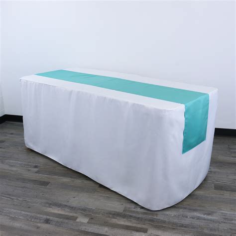 14 X 108 Inch Lamour Satin Table Runner Turquoise Your Chair Covers Inc
