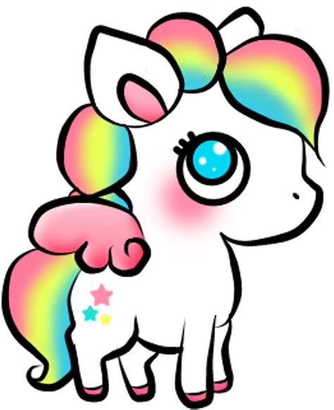 Download Kawaii Unicorn Sticker Stickers Cute Colors Picture Funny