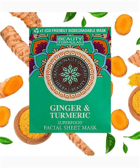 Ginger And Turmeric Superfood Facial Sheet Mask Drammock Beauty