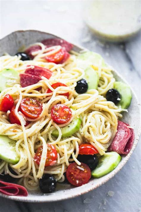 Creamy Italian Spaghetti Pasta Salad Creme De La Crumb