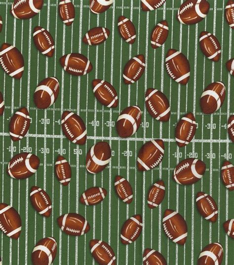 Novelty Cotton Fabric Footballs On Field Joann Football Fabric