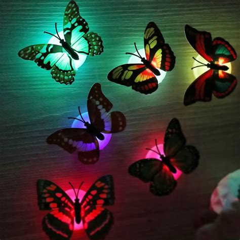 1pcs Lovely Butterfly Led Night Light Color Changing Light Lamp