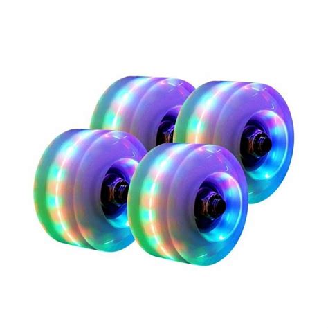 led light up roller skate wheels 8 wheels abec 5 bearings pink red blue white multicolor