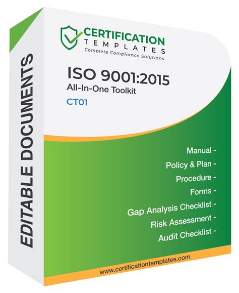Iso 9001 Toolkit Qms Documentation All In One Package